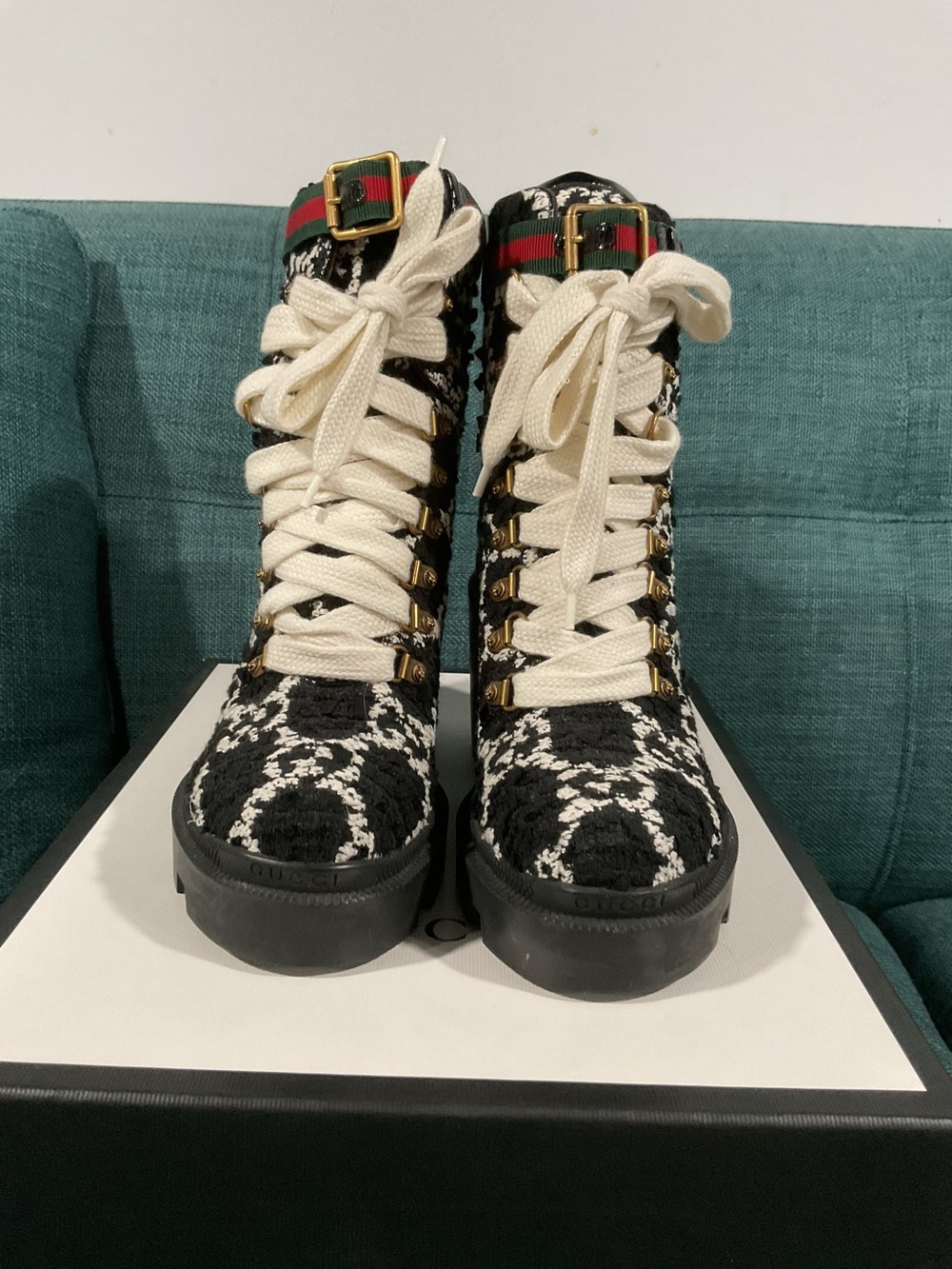 Gucci Black Lug-Sole Boots